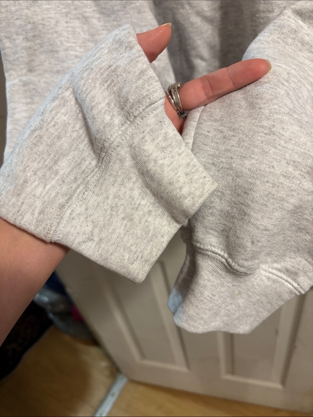 Port and Company Light Gray Crewneck with Pink Graphic - Picture 5 of 7
